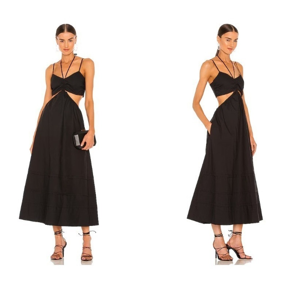 NWT MSRP $395 NICHOLAS Baylee Maxi Dress SZ 0 XS PINK RESORT 100% Cotton Summer - Picture 13 of 14